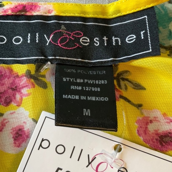 Polly & Esther Yellow Floral Sheer Cardigan - Picture 6 of 9